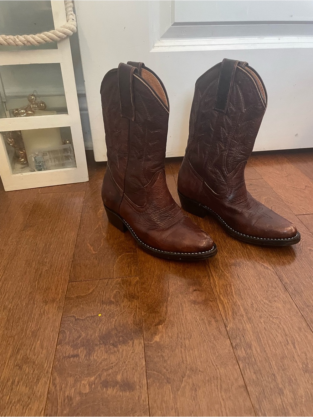 Classic kids Brown Leather Cowboy Boots